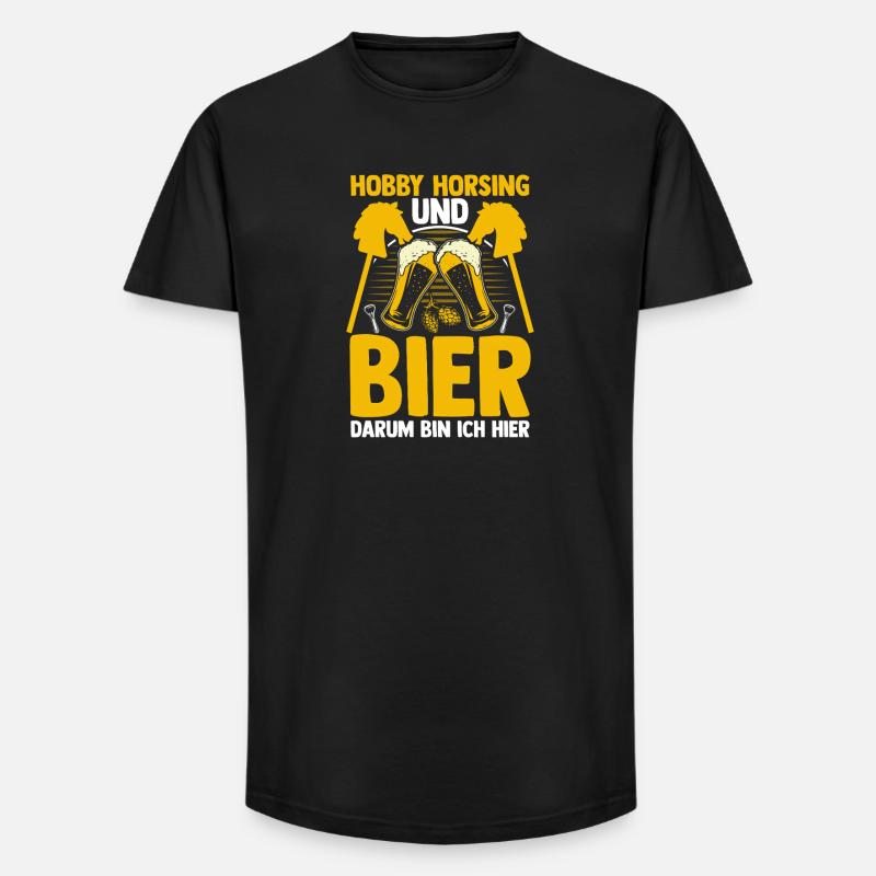 Bier Pferd Hobby Horsing - Long Fit Männer T-Shirt - Schwarz