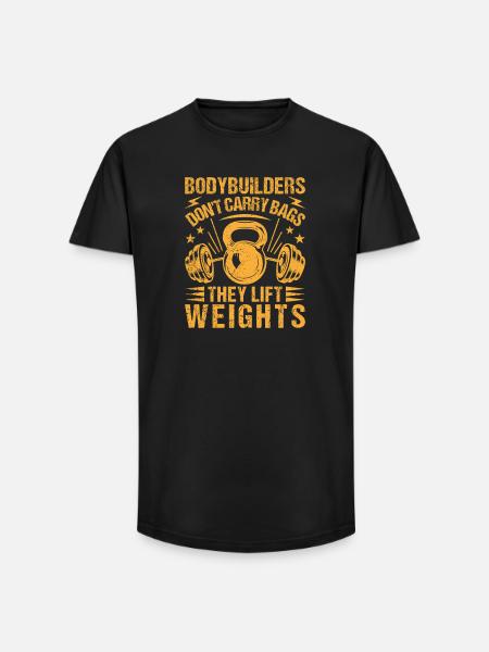 Fitness Motivation Bodybuilder Lift Weights - Long Fit Men's T-Shirt - black