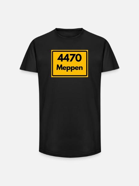 OLD POSTCODE POSTCODE RETRO 4470 MEPPEN - Long Fit Men's T-Shirt - black