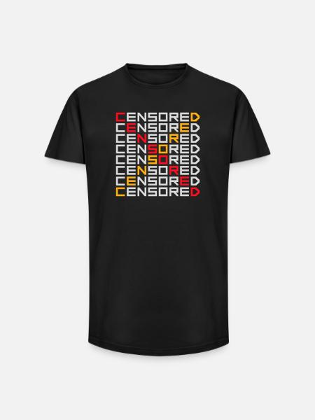 Censored Funny Statement Freedom Logo - Long Fit Men's T-Shirt - black