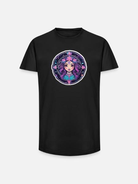 Florale Astralfrau - Long Fit Männer T-Shirt - Schwarz