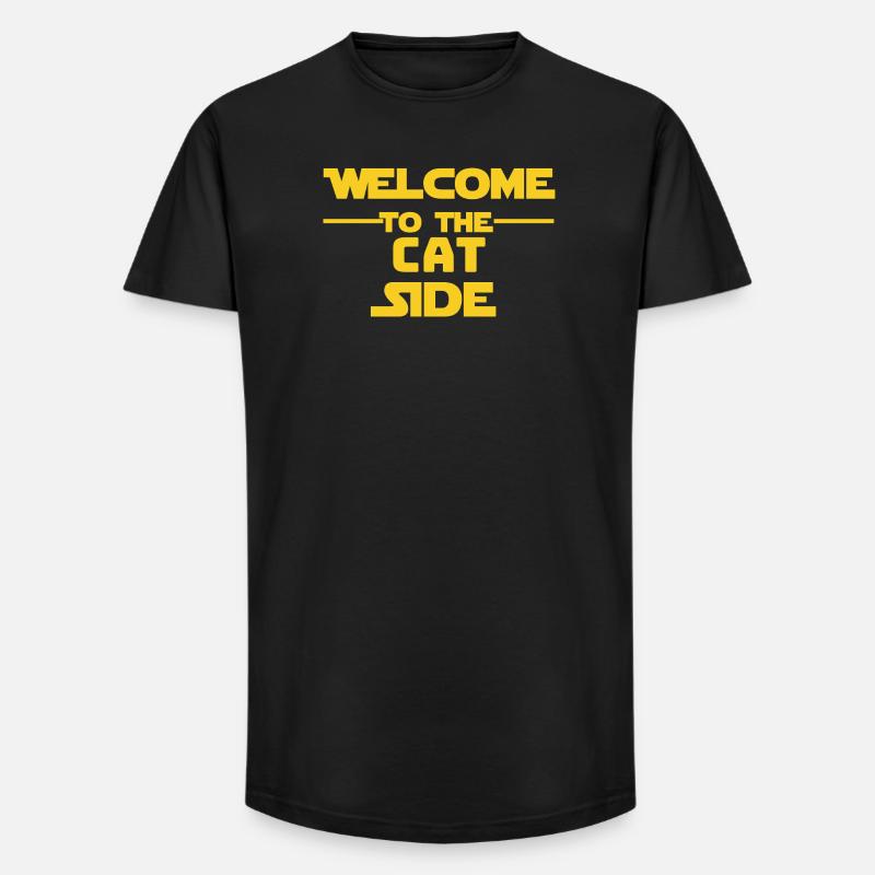 Willkommen auf der Katzenseite - Long Fit Männer T-Shirt - Schwarz
