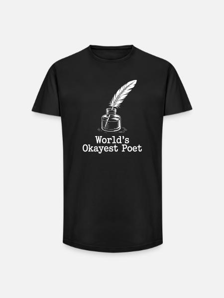 Okayest Poet Feather Ink - Long Fit Men's T-Shirt - black