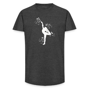 Gymnast with baton rhythmic gymnastics - Long Fit Men's T-Shirt - charcoal grey - Front - AI Model Male 185 light (185cm)