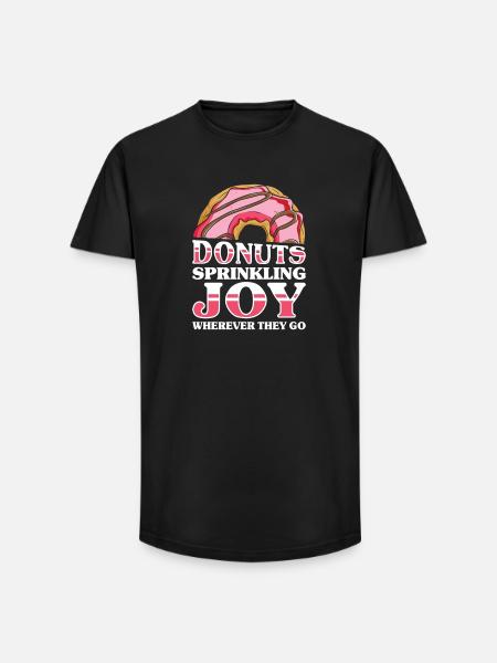 Restauration rapide en donuts - T-shirt coupe longue homme - noir