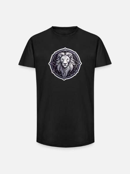 Cosmic Leo Round Astral Pattern - Long Fit Men's T-Shirt - black