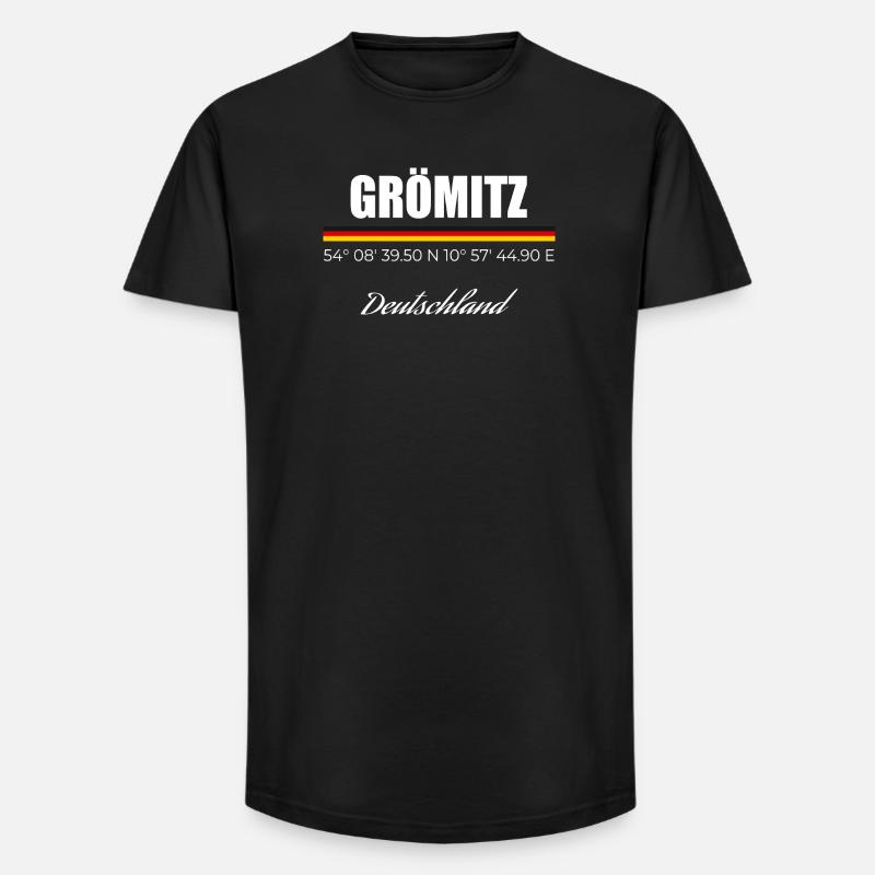 Grömitz - Long Fit Männer T-Shirt - Schwarz