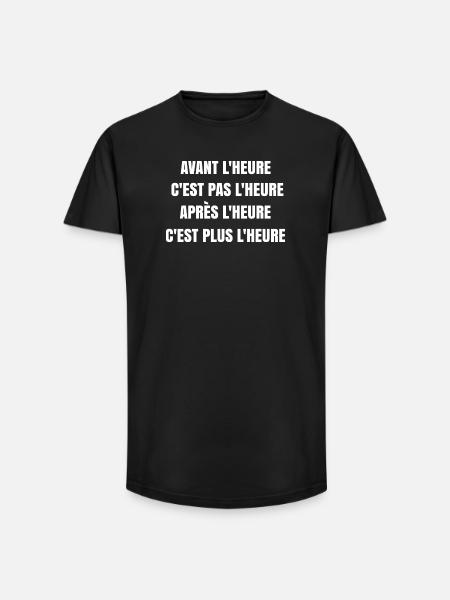 Avant l'heure c'est pas l'heure - T-shirt coupe longue homme - noir