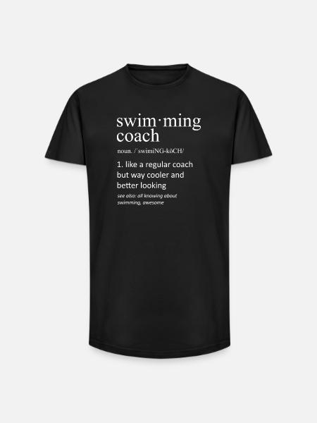 Schwimmtrainer-Definition Lustige Typografie - Long Fit Männer T-Shirt - Schwarz