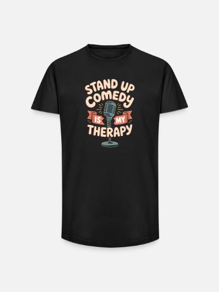 Stand-up comedy is my therapy - Long Fit Men's T-Shirt - black