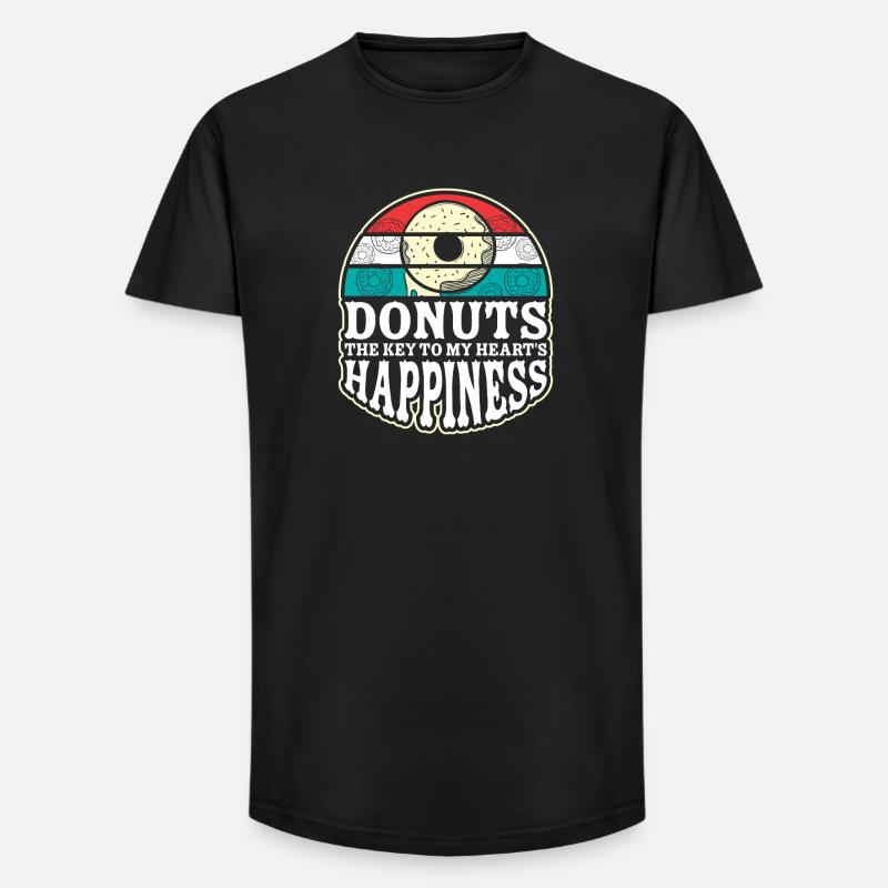 Restauration rapide en donuts - T-shirt coupe longue homme - noir