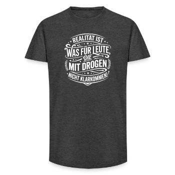 Realität ist was für Leute Spruch Humor - Long Fit Männer T-Shirt - Anthrazit - Vorne - AI Model Male 185 light (185cm)