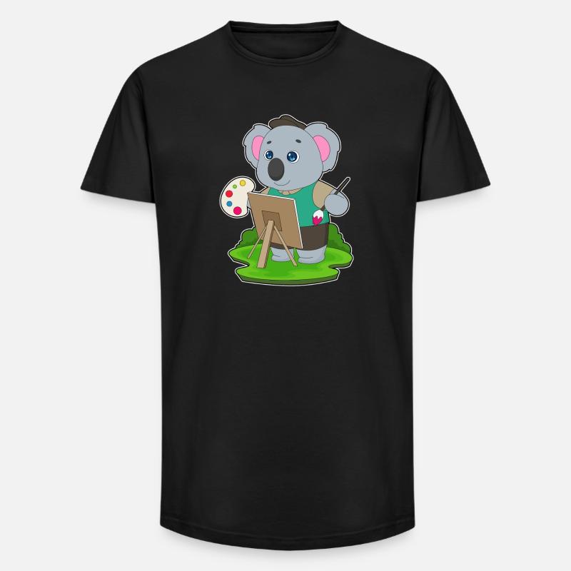 Koala Maler Pinsel Malen - Long Fit Männer T-Shirt - Schwarz