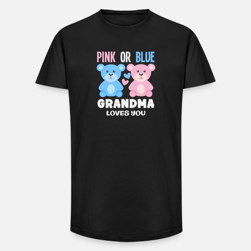 Pink Oder Blau Oma Liebt Dich - Long Fit Männer T-Shirt - Schwarz