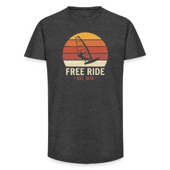 Windsurf shirt, hoodie, bag, cup, cap - Long Fit Men's T-Shirt - charcoal grey - Front - AI Model Male 185 light (185cm)