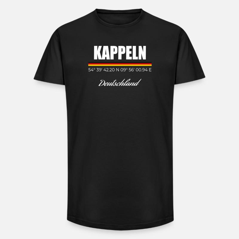 Kappeln - Long Fit Männer T-Shirt - Schwarz