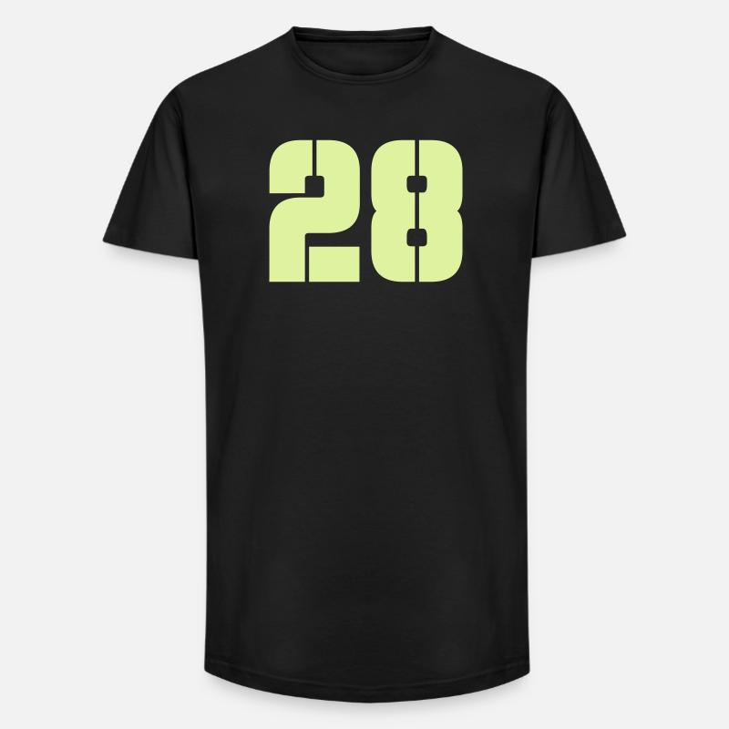 28 - Long Fit Männer T-Shirt - Schwarz
