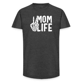 Mom Life Skeleton Hand – Mom Shirt Funny & Naughty - Long Fit Men's T-Shirt - charcoal grey - Front - AI Model Male 185 light (185cm)