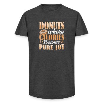 Donut fast food - Long Fit Men's T-Shirt - charcoal grey - Front - AI Model Male 185 light (185cm)