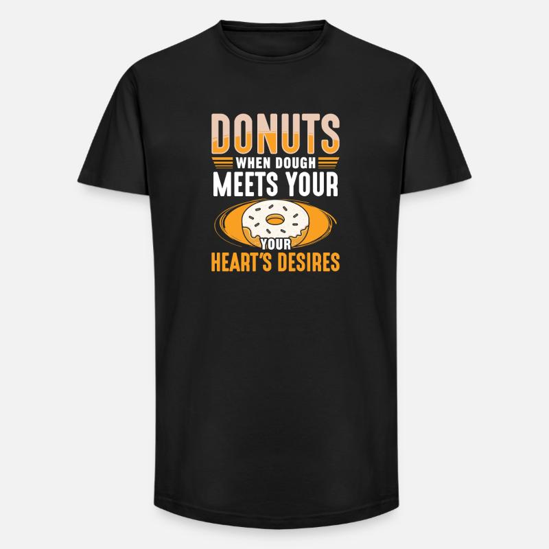 Restauration rapide en donuts - T-shirt coupe longue homme - noir