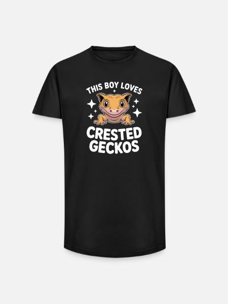 Kronengecko Sprüche Lustiges Kronengecko Geschenk  - Long Fit Männer T-Shirt - Schwarz