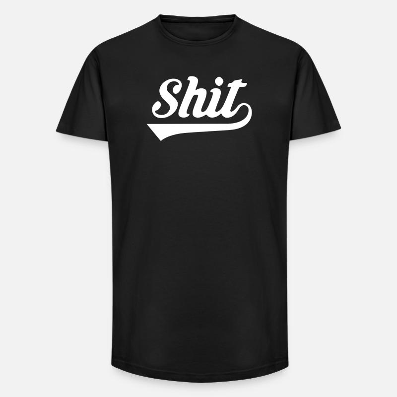 Shit Retro Script - Long Fit Men's T-Shirt - black