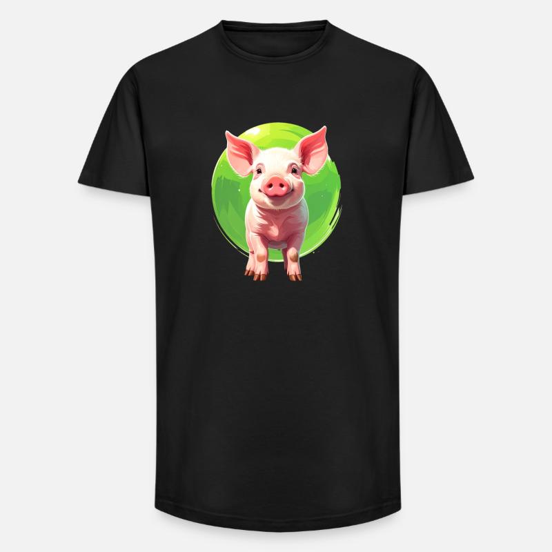 Ein Schweinchen - Long Fit Männer T-Shirt - Schwarz