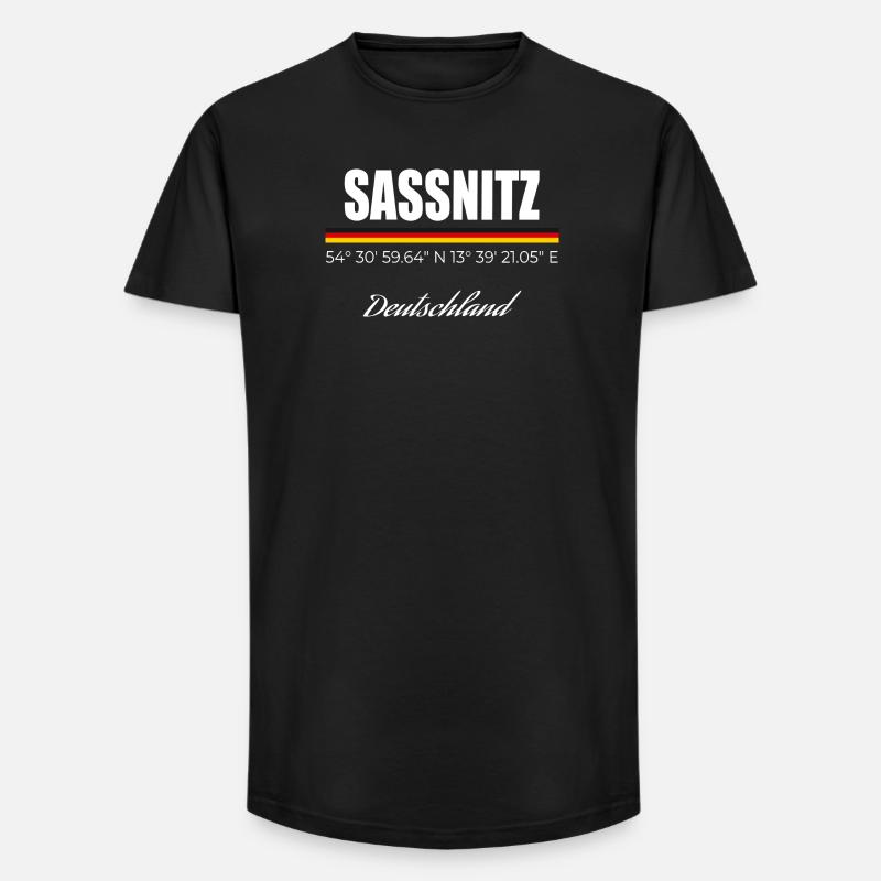 Sassnitz - Long Fit Männer T-Shirt - Schwarz