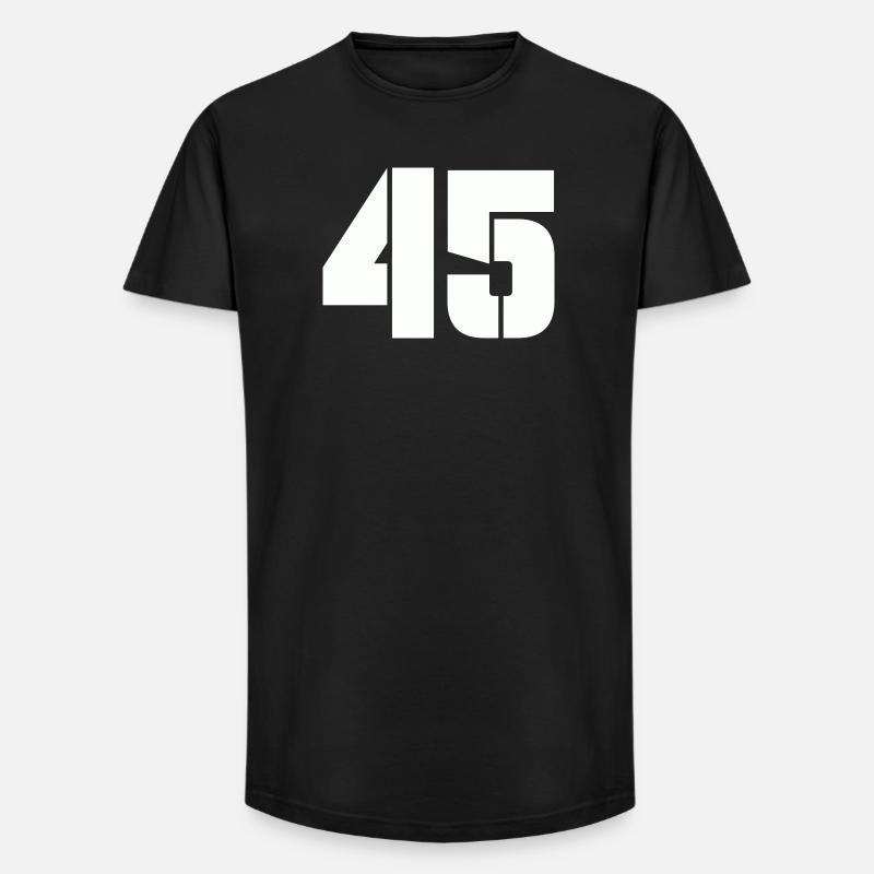 45 - Long Fit Männer T-Shirt - Schwarz