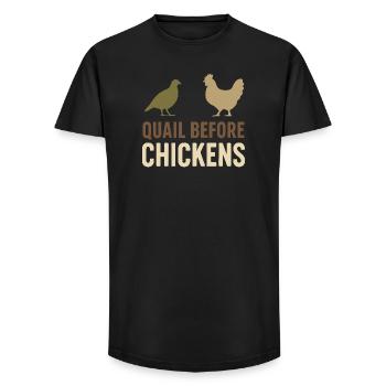 Quail Keeper Quail Farmer Backyard Quail - Long Fit Men's T-Shirt - black - Front - AI Model Male 185 light (185cm)