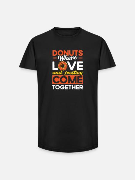 Restauration rapide en donuts - T-shirt coupe longue homme - noir