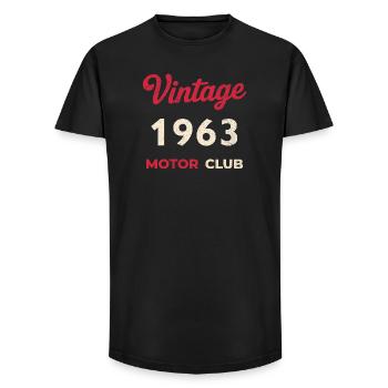 Cadeau vintage de l’année de naissance rétro du Motor Club 1963 - T-shirt coupe longue homme - noir - Devant - AI Model Male 185 light (185cm)