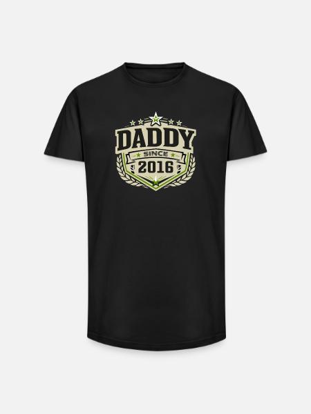 Daddy Since 2016 – Proud Dad Design - Long Fit Men's T-Shirt - black