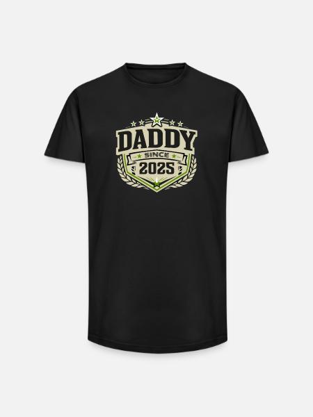 Daddy Since 2025 – Proud Dad Design - Long Fit Men's T-Shirt - black