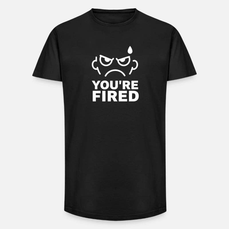 Wütendes Gesicht Gefeuert - Long Fit Männer T-Shirt - Schwarz