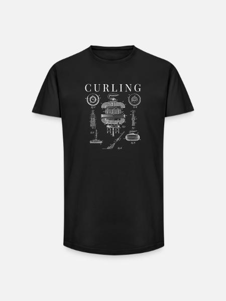 Curling Curler Winter Sport Bonspiel Kost - Long fit herre T-shirt - sort