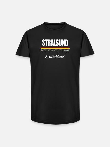 Stralsund - Long Fit Männer T-Shirt - Schwarz