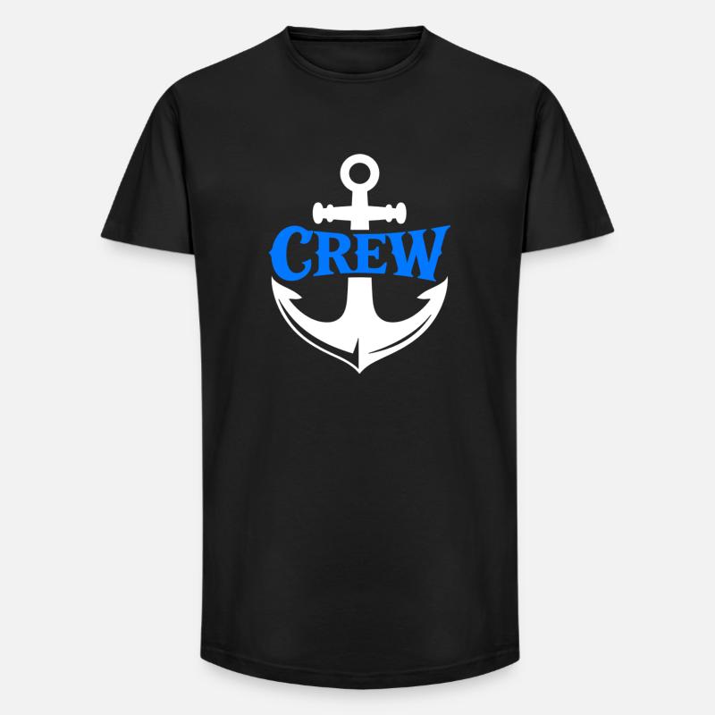 Blauer Anker Crew Logo - Long Fit Männer T-Shirt - Schwarz