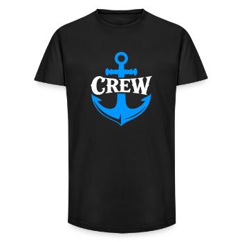 Anker Crew Nautikal Logo - Long Fit Männer T-Shirt - Schwarz - Vorne - AI Model Male 185 light (185cm)