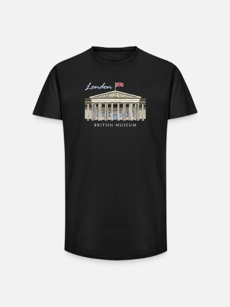 London British Museum, hand-drawn - Long Fit Men's T-Shirt - black