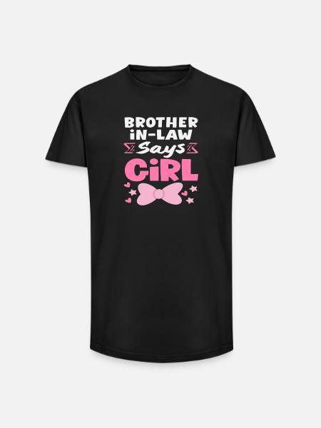 Stiefbruder Sagt Mädchen Gender Reveal - Long Fit Männer T-Shirt - Schwarz