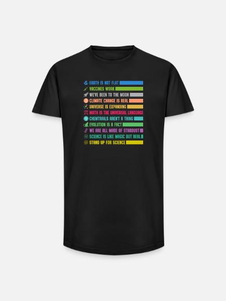 Bunte Wissenschafts Statements - Long Fit Männer T-Shirt - Schwarz