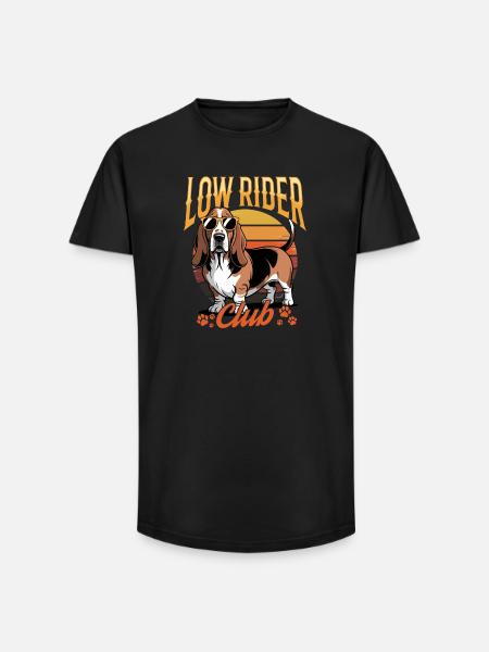 Funny Dog Breed Basset Hound - Long Fit Männer T-Shirt - Schwarz