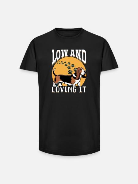 Funny Dog Breed Basset Hound - Long Fit Men's T-Shirt - black