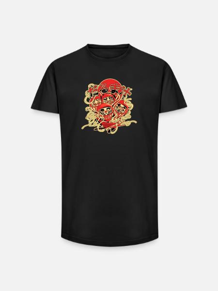 Daruma en soupe - T-shirt coupe longue homme - noir
