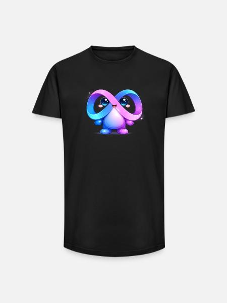 Cute Meta Infinity Mascot Sticker - Long Fit Men's T-Shirt - black