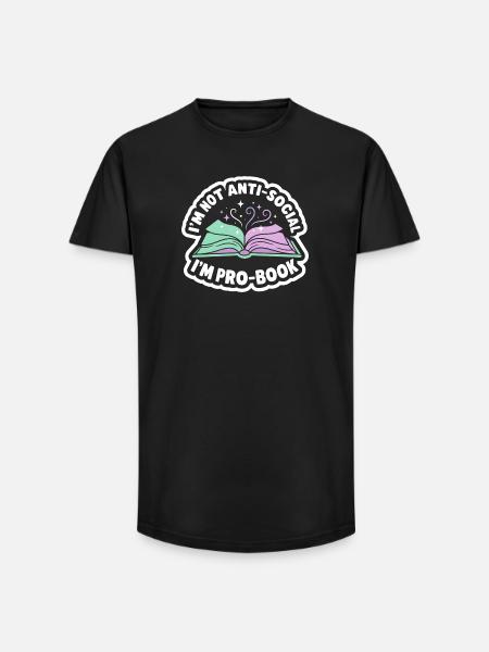 Bookish Saying - Sweet Reader Gift - Long Fit Men's T-Shirt - black