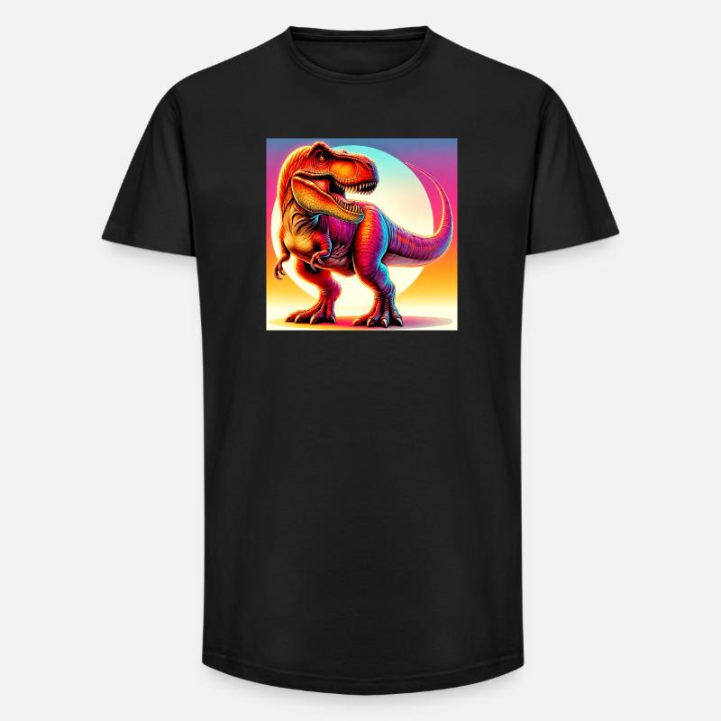 Dinosaurier - Long Fit Männer T-Shirt - Schwarz