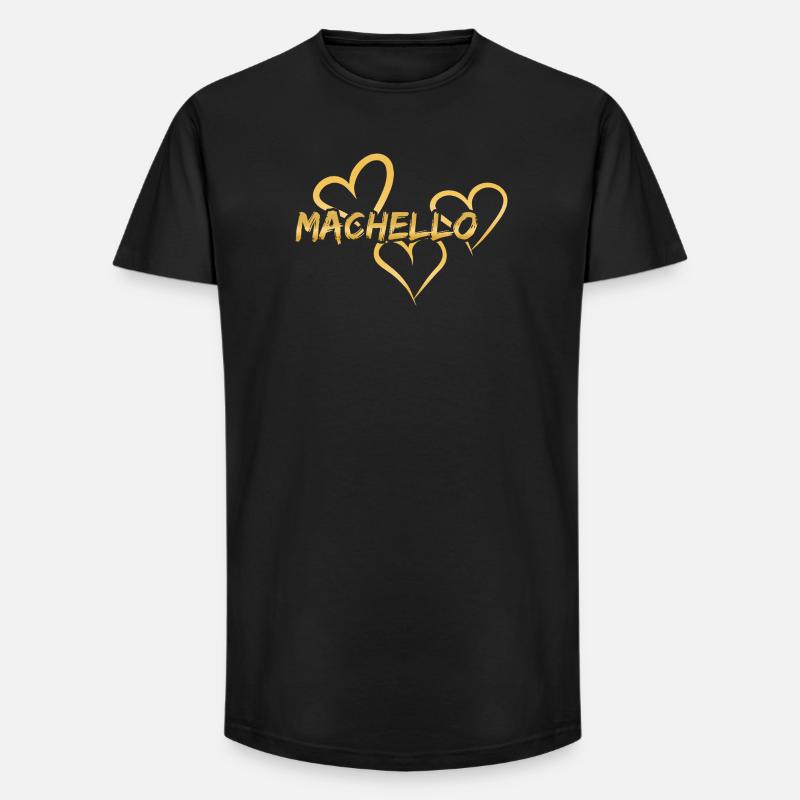 Machello - Long Fit Männer T-Shirt - Schwarz