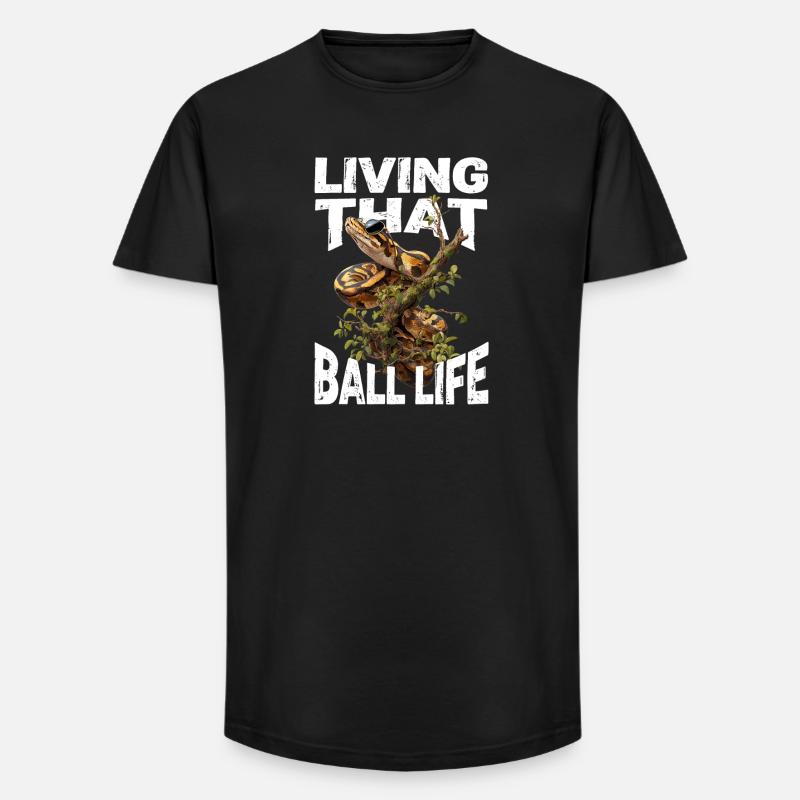 Königspython Schlangen Liebhaber Terrarium Python - Long Fit Männer T-Shirt - Schwarz